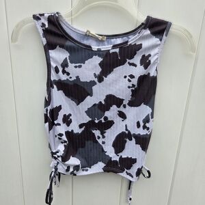 Altar'd State Cow Print Ribbed Knit Tank Top Size Small